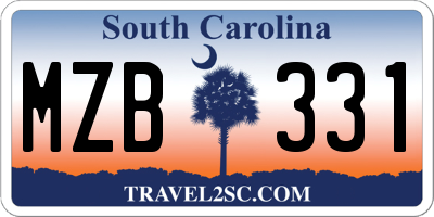 SC license plate MZB331