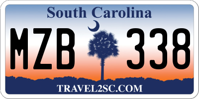 SC license plate MZB338