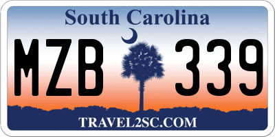 SC license plate MZB339
