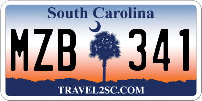 SC license plate MZB341