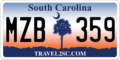 SC license plate MZB359