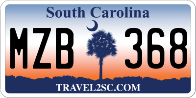 SC license plate MZB368