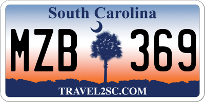 SC license plate MZB369
