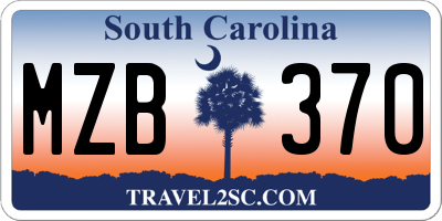 SC license plate MZB370
