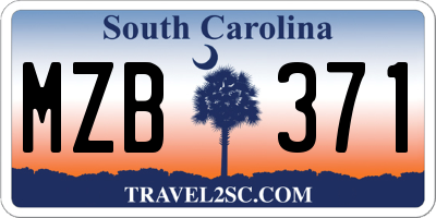 SC license plate MZB371