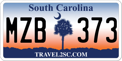 SC license plate MZB373