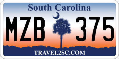 SC license plate MZB375
