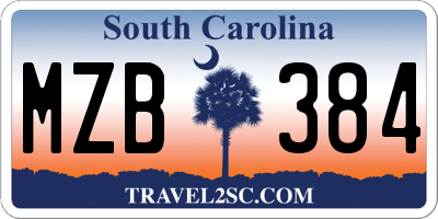 SC license plate MZB384