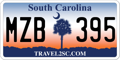 SC license plate MZB395