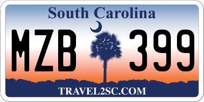 SC license plate MZB399