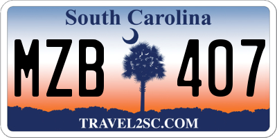 SC license plate MZB407