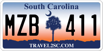 SC license plate MZB411