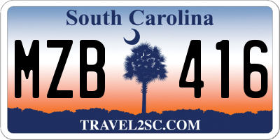 SC license plate MZB416