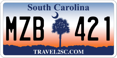 SC license plate MZB421