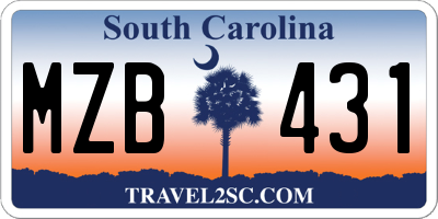SC license plate MZB431