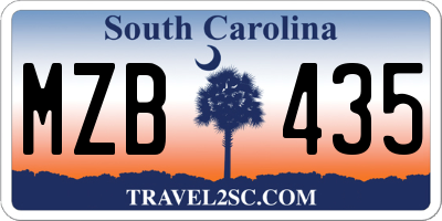 SC license plate MZB435