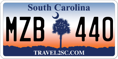SC license plate MZB440
