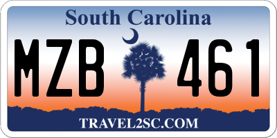 SC license plate MZB461