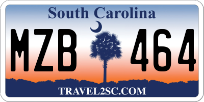 SC license plate MZB464