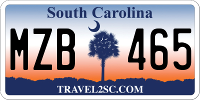 SC license plate MZB465