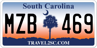 SC license plate MZB469