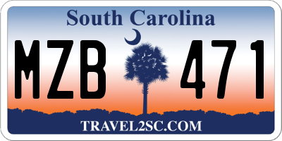 SC license plate MZB471