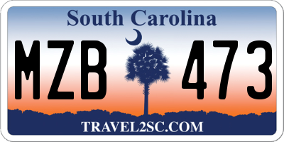 SC license plate MZB473