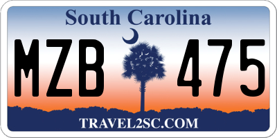 SC license plate MZB475
