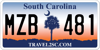 SC license plate MZB481