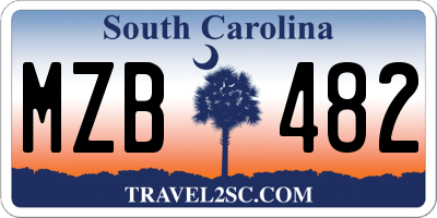 SC license plate MZB482
