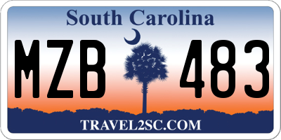 SC license plate MZB483