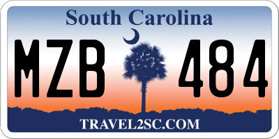 SC license plate MZB484