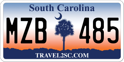 SC license plate MZB485