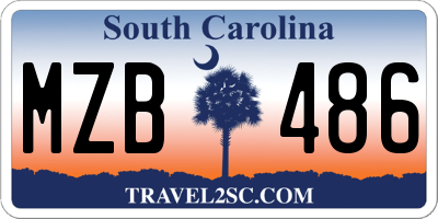 SC license plate MZB486