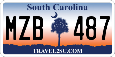SC license plate MZB487