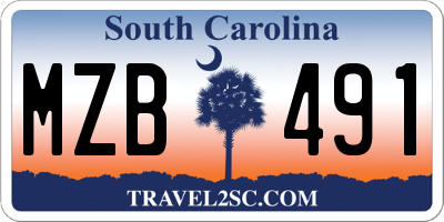 SC license plate MZB491