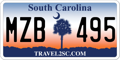 SC license plate MZB495