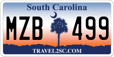 SC license plate MZB499