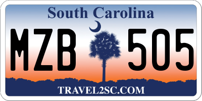 SC license plate MZB505