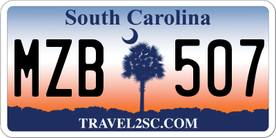 SC license plate MZB507