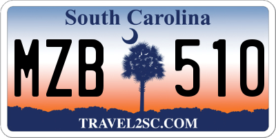 SC license plate MZB510