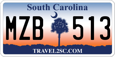 SC license plate MZB513