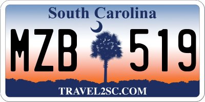 SC license plate MZB519