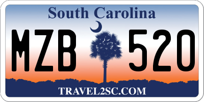 SC license plate MZB520
