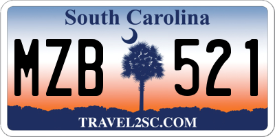 SC license plate MZB521