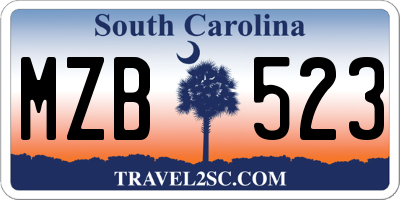SC license plate MZB523