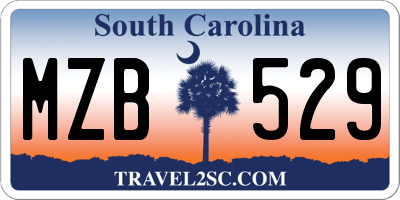 SC license plate MZB529
