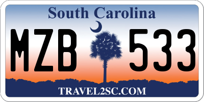 SC license plate MZB533