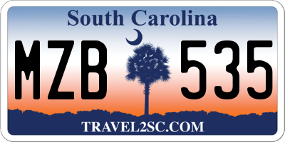 SC license plate MZB535