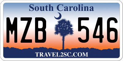 SC license plate MZB546